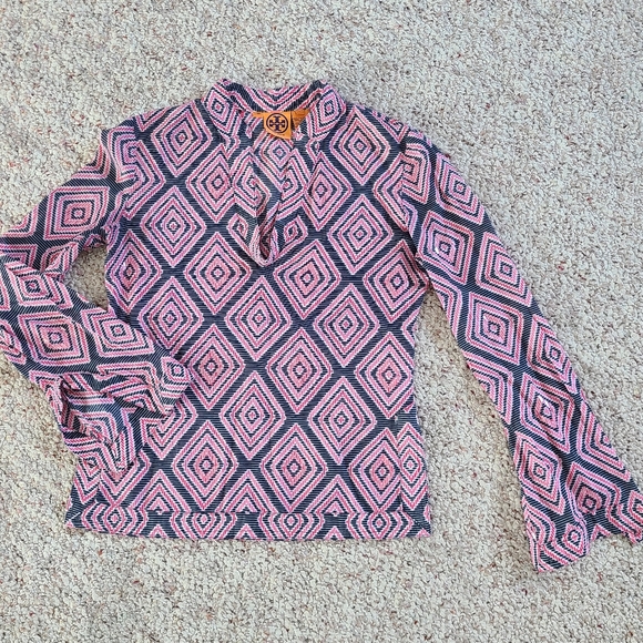 Tory Burch "Stephanie" Geometric Aztec Tunic Blouse Size 0 - Picture 8 of 9